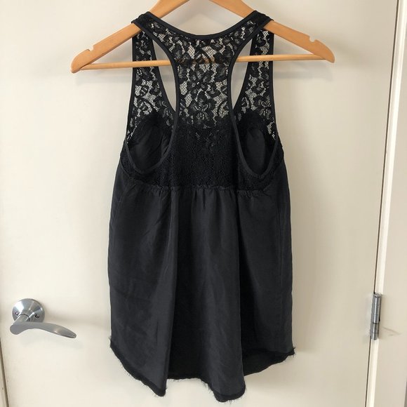 Aritzia Wilfred Silk + Lace Black Racerback XXS - Picture 4 of 8